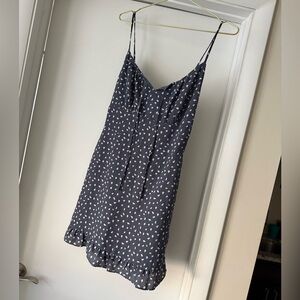 Abercrombie Tie-Front Mini Dress - Blue and White Pattern